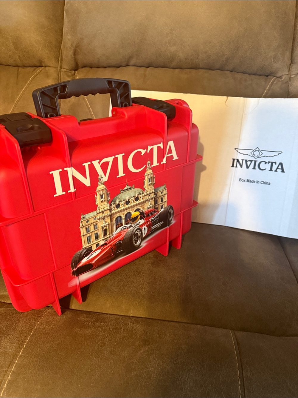 Invicta Red Hard Shell Watch Case 8 slots with Racing Graphic